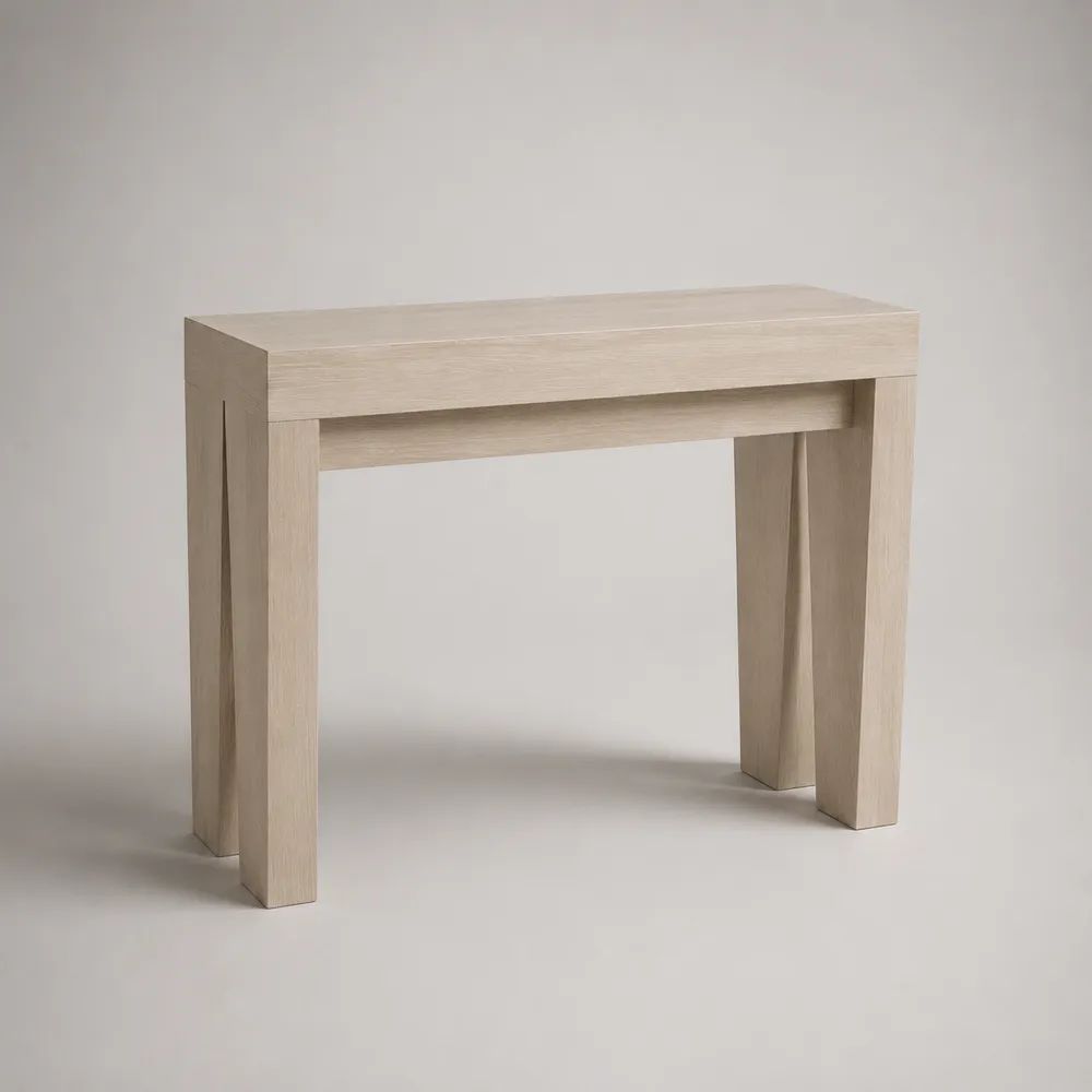 Rechteckiger Konsolentisch aus MDF, Eiche hell, 100 × 35 × 80 cm