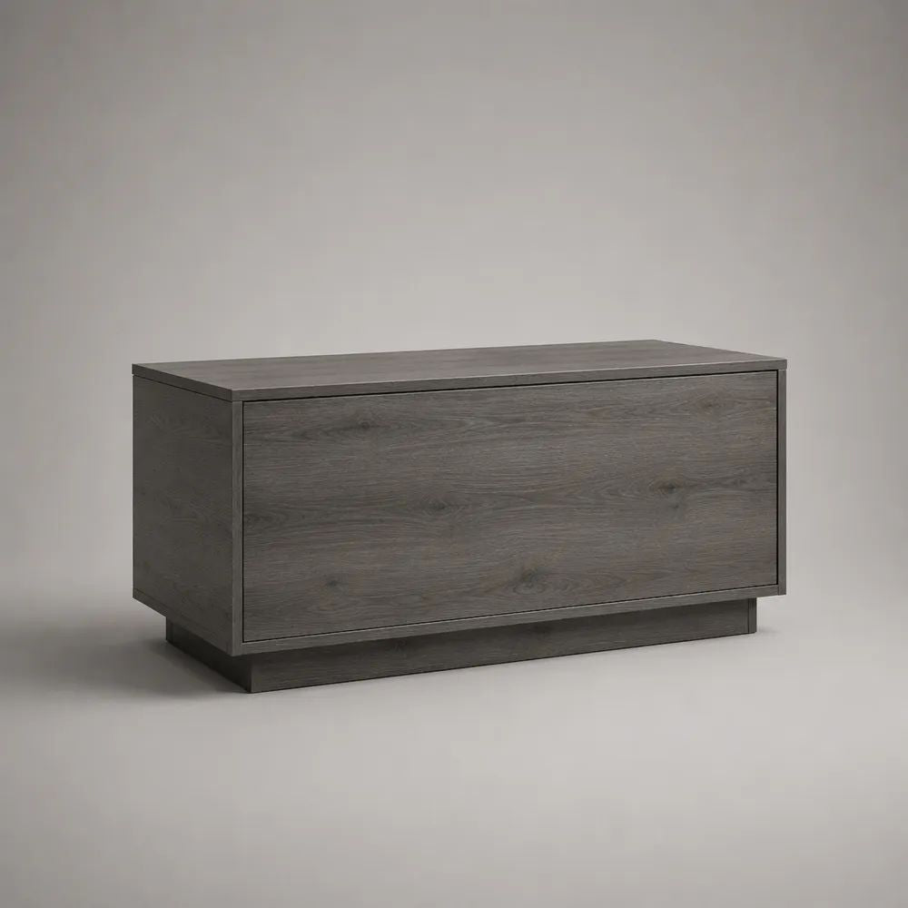 Rechteckiger Couchtisch mit Stauraum aus melaminbeschichteter Spanplatte, Grau, 100 × 50 × 45 cm