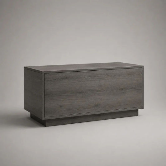 Rechteckiger Couchtisch mit Stauraum aus melaminbeschichteter Spanplatte, Grau, 100 × 50 × 45 cm